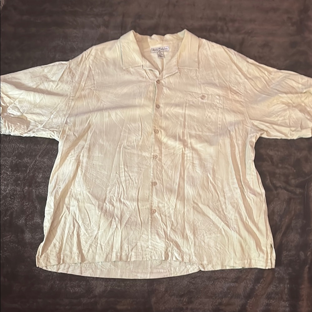 Tommy Bahama Cream Casual Button Down Shirt Relaxed Fit